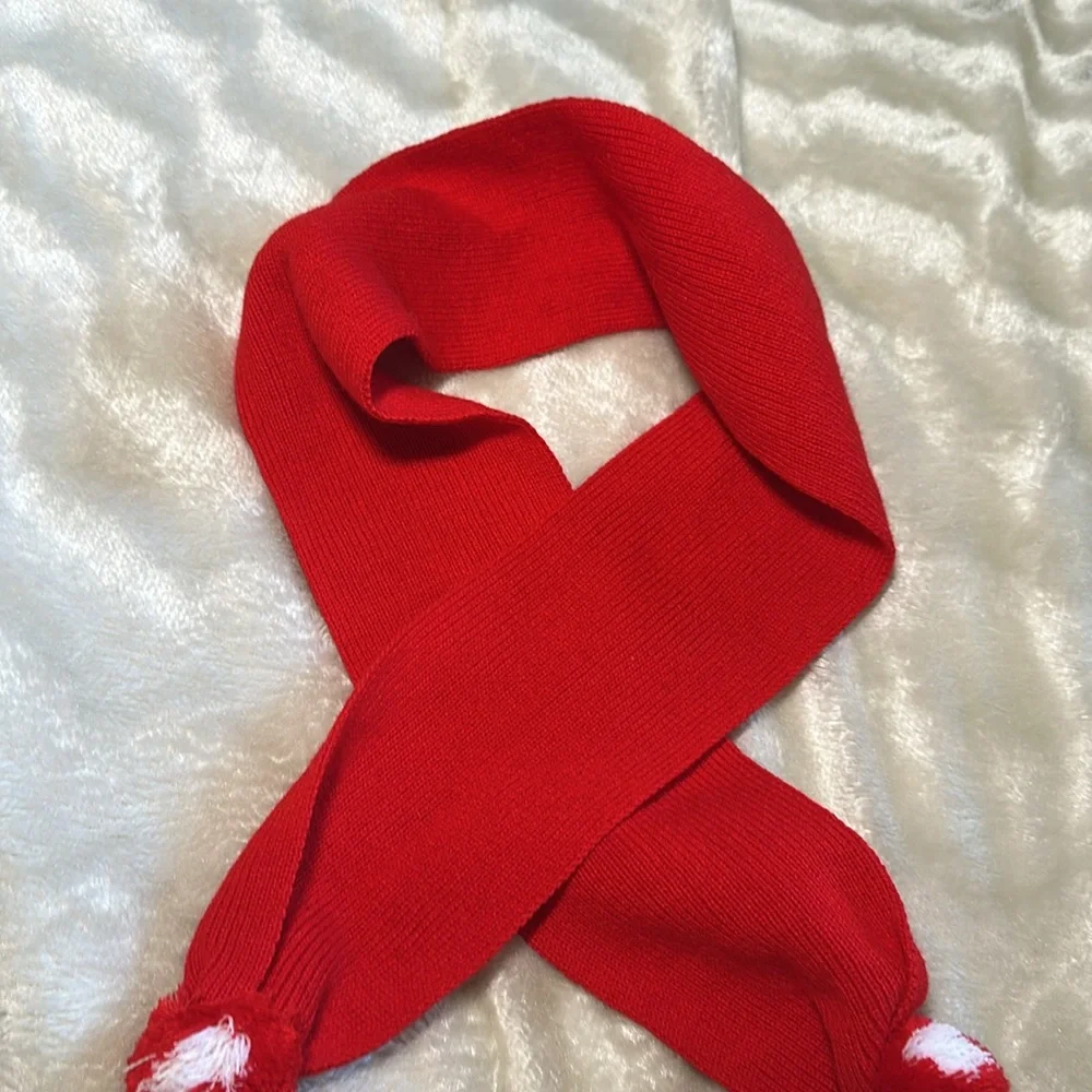 Red scarf for kids 0-6 years old boy girl Christmas scarf red winter